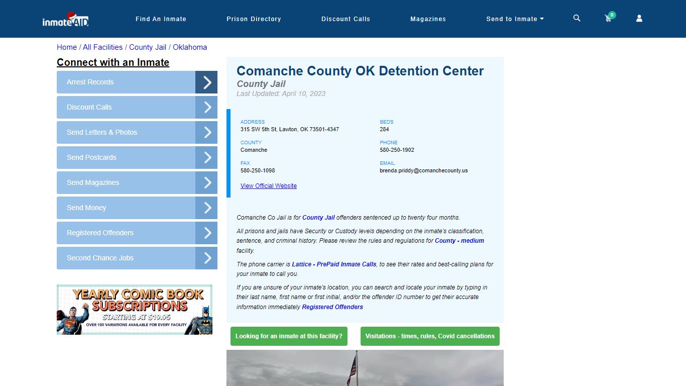 Comanche County OK Detention Center - Inmate Locator - Lawton, OK